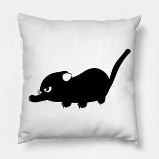 Black cat crawling Pillow