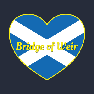 Bridge of Weir Scotland UK Scotland Flag Heart T-Shirt