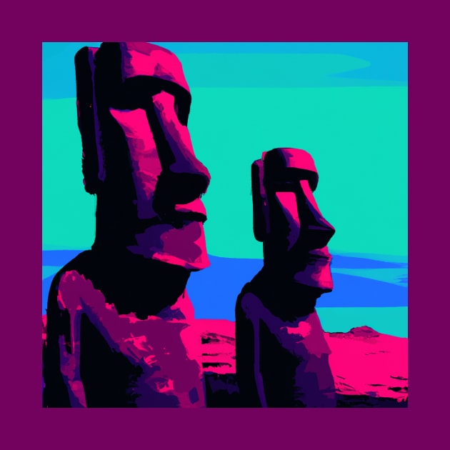 Easter Island Statues in Pop Art by Star Scrunch