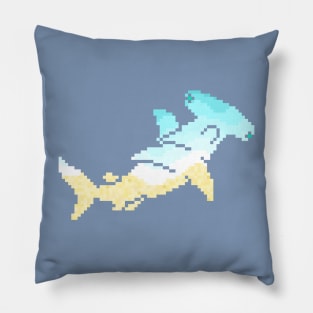 Modern Pixel Sea Hammerhead Shark Pillow