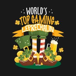 World's Top Gaming Leprechaun St. Patrick's Day Funny T-shirt T-Shirt