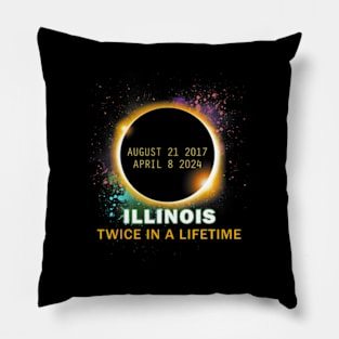 Illinois Total Solar Eclipse Twice In A Lifetime 2024 Pillow