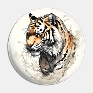 Tiger Japanese Ink painting Pin