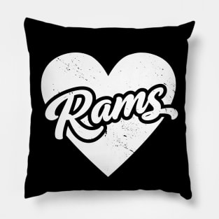 Vintage Rams School Spirit // High School Football Mascot // Go Rams Pillow