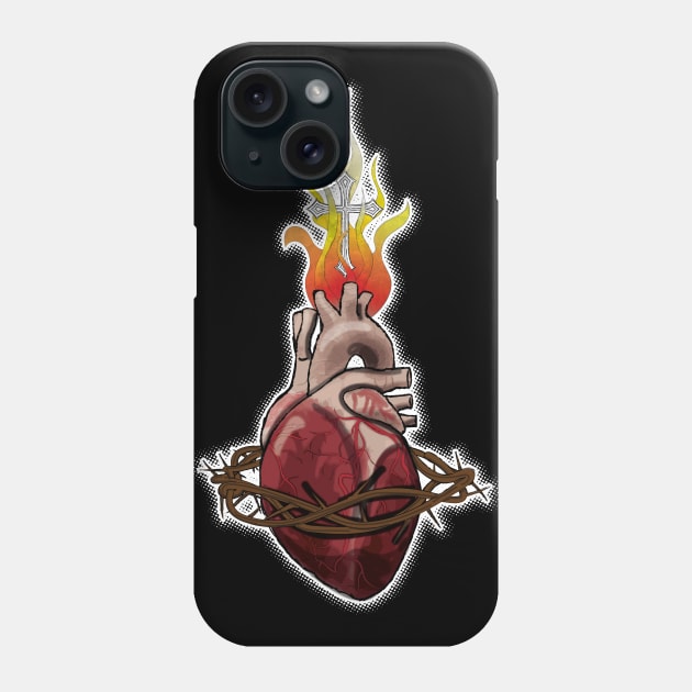 Sacred Heart Phone Case by HibiscusDesign