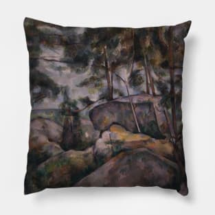 Rocks in the Forest by Paul Cezanne Pillow