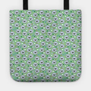 Spring Sheep Green Pattern Tote