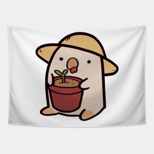 Cute Chicken Plant Lady Tapestry