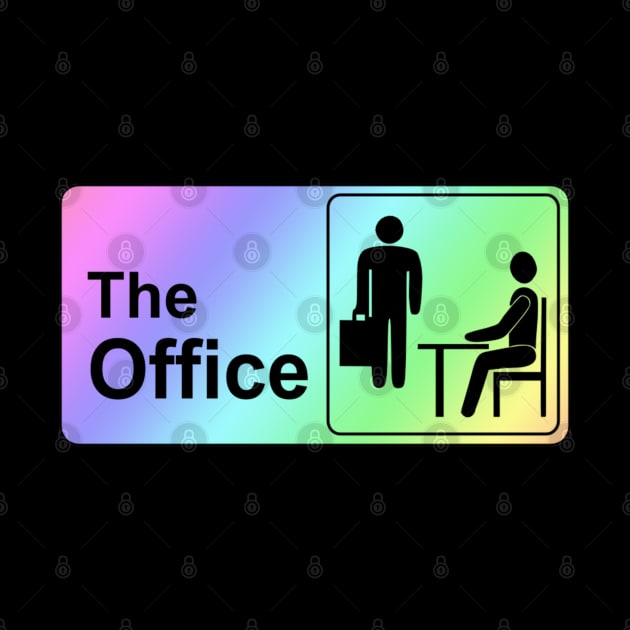 The Office Logo in Rainbow with blackbackground by sunnytvart