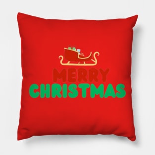 Merry Christmas With A Sleigh Full of Presents Pillow