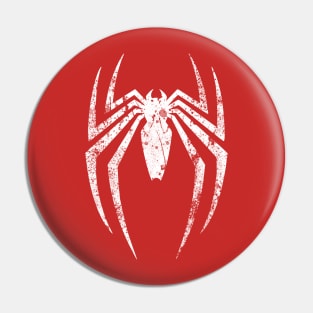 Spider Distressed Grunge Logo Pin