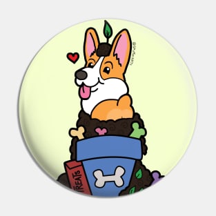 Flower Pot Full of Treats plus Corgi Pin