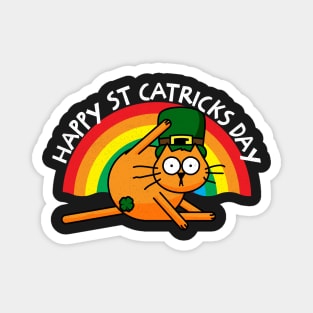 St Catricks Day Cat Leprechaun Shamrock Censor Magnet