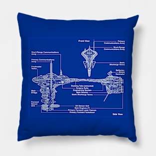 Medical Frigate Blueprint Pillow