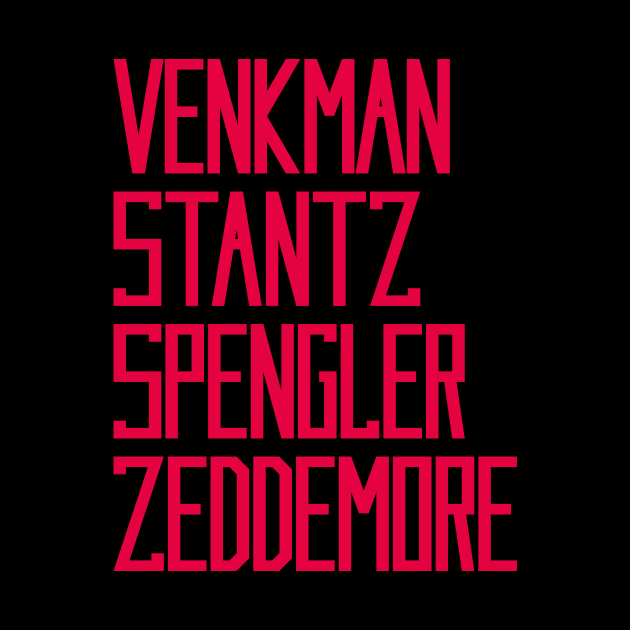 Venkman, Stantz, Spengler, Zeddemore Name Badges (Ghostbusters) by GraphicGibbon