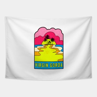 Virgin Gorda Groovy Sunset 70's Hippie Hippy Vintage British Virgin Islands Tapestry