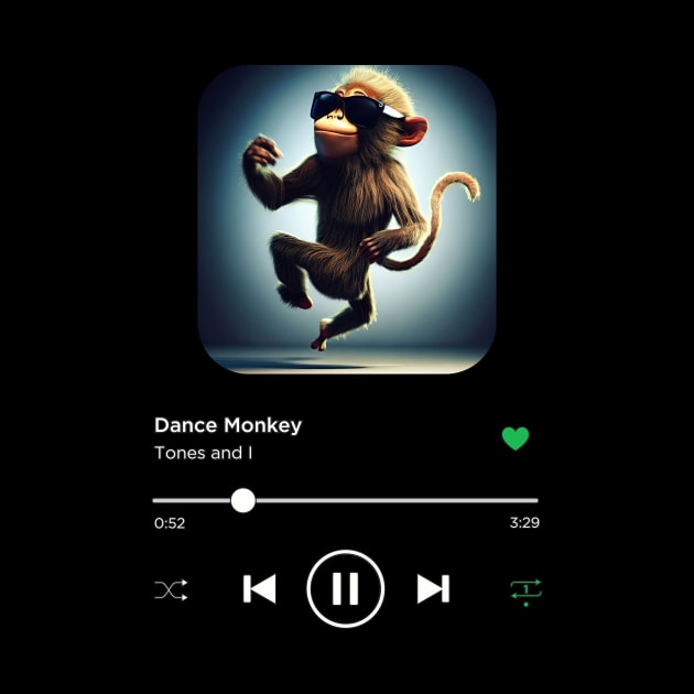 Dance Monkey, Tones and I, Music Playing On Loop, Alternative Album Cover by SongifyIt