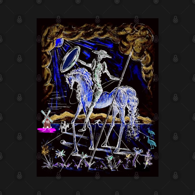 Don Quixote Fantasy Abstract Silhouette Dali Print by posterbobs