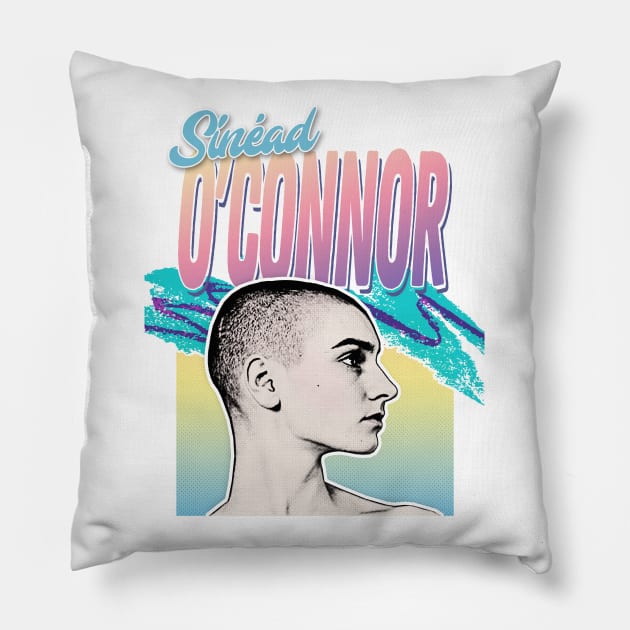 Sinéad O'Connor 80s Styled Aesthetic Design Pillow by DankFutura