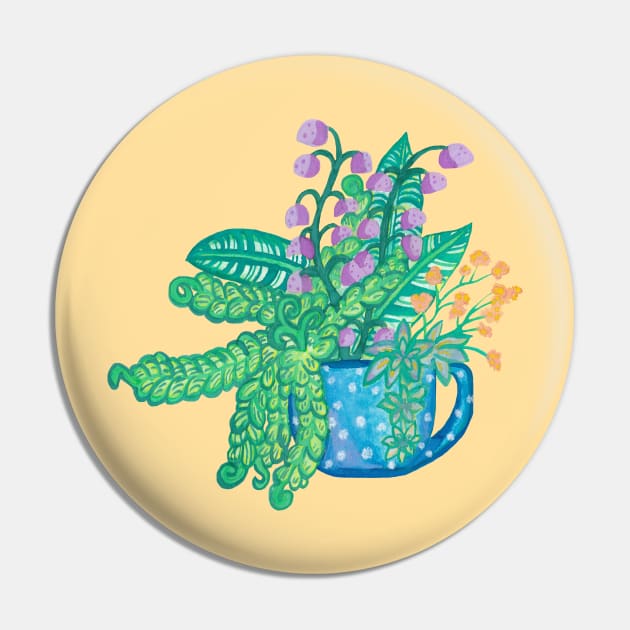 Flower Pot Teacup Pin by emmakin.art@gmail.com