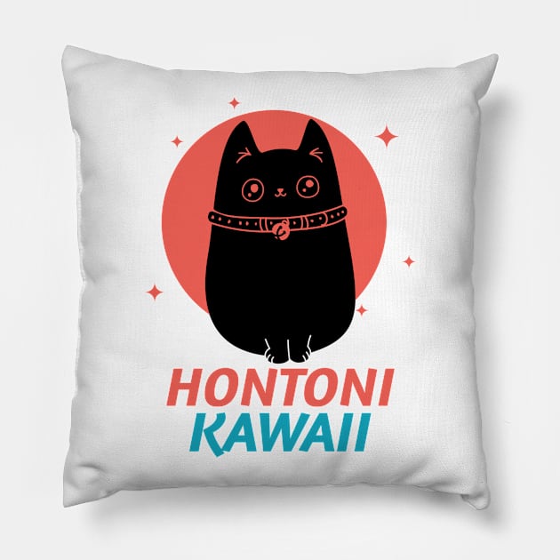 Hontoni Kawaii Neko! Pillow by Johan13