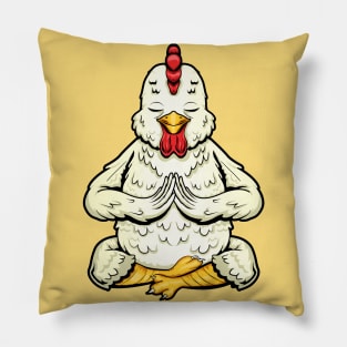 chicken yoga animal cute and funny meditation Pillow