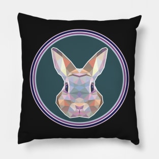 Rabbit Bunny Cute Pop Art Colorful Geometric Bunny Love Pillow