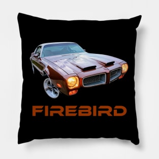 1971 Firebird - Castilian Bronze - Fire font Pillow