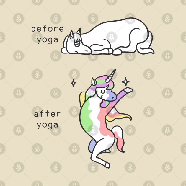 Before and After Yoga Unicorn by huebucket