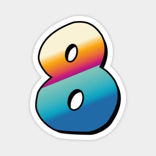 Number 8, Eight - beach colors Magnet