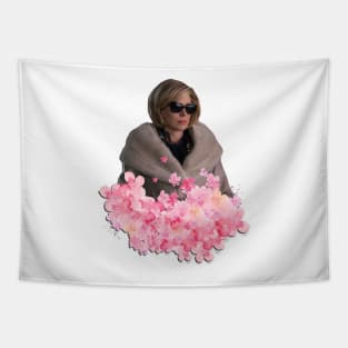 Christine Baranski Pink Floral Tapestry