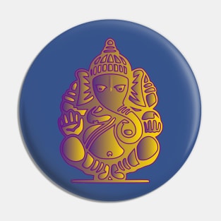 GANESHA gold & purple Pin