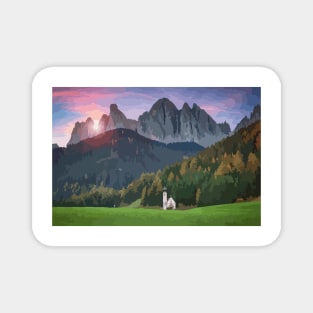 Beautiful Dolomites Vector Painting Magnet