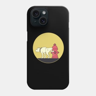 Funny Pitbull Dog Peeing Retro Sunset Vintage Colors Phone Case