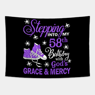 Stepping Into My 58th Birthday With God's Grace & Mercy Bday Tapestry