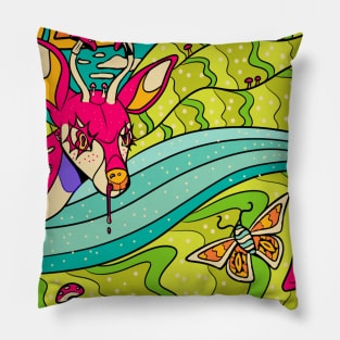 Psychedelic Deer Pillow