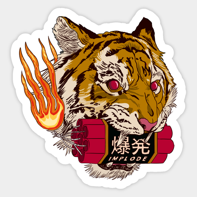 Tiger with dynamite - Tiger - Sticker