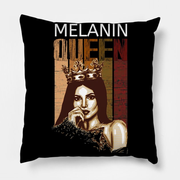 Melanin queen t-shirt Pillow by  Memosh Everything 