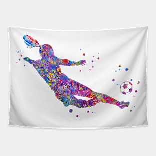 Girl Soccer Player Tapestry