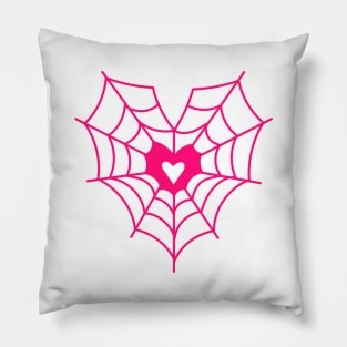 Pink Web Heart Pillow