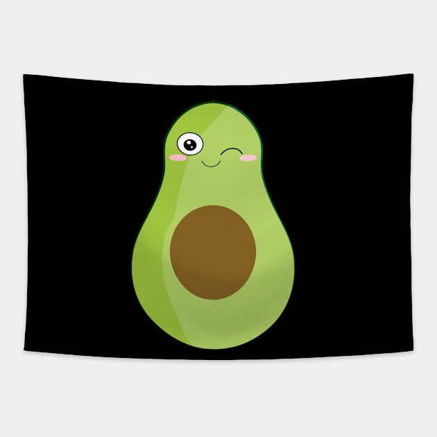 avocado kawaii Tapestry by Inktokeep