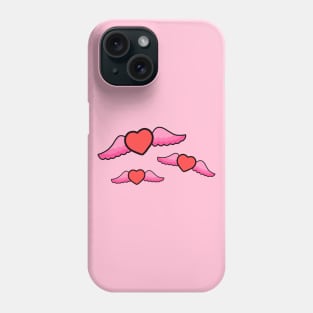 Valentines Day Flying Love Hearts With Wings Phone Case