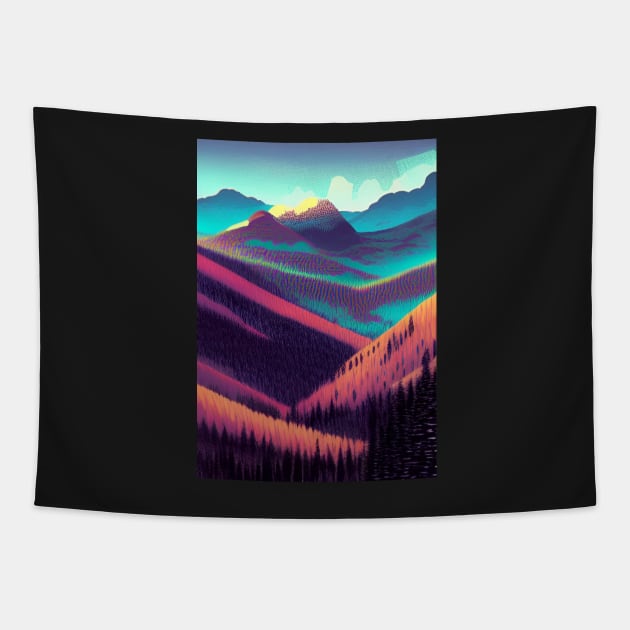 SURREAL AUTUMN MOUNTAIN VIEW Tapestry by sailorsam1805