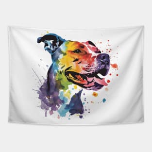 Bulldog Pop  Art Water Colors for Dog Lovers Tapestry