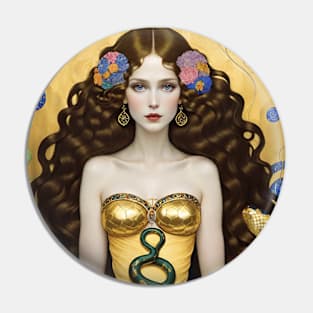 Gustav Klimt's Serpent Charms: Women Enchanted by Snakes Pin