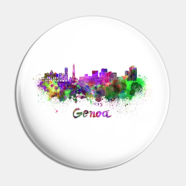 Genoa skyline in watercolor Pin by PaulrommerArt