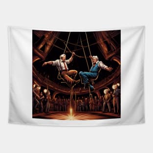 Pensioners as trapeze Artists Tapestry