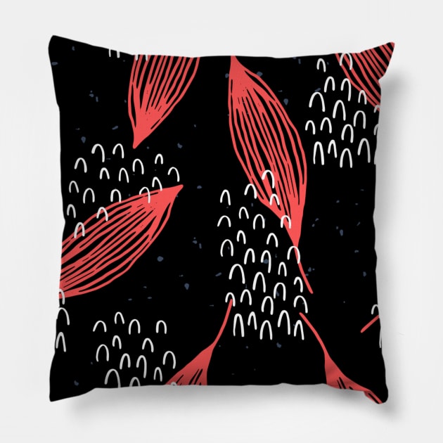 NEON LEAFY PATTERN Pillow by artistic-much