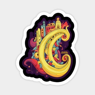 Plastic Macaroni Boho Trippy Hippy Magnet