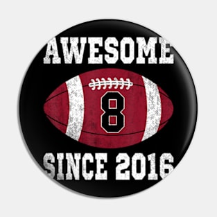 8Th Birthday Football Player 8 Years Old Pin